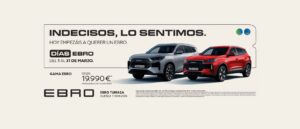 Foto de la nueva gama EBRO con la imagen de los Días Ebro en Tumasa Huesca y Monzón