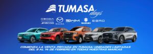Foto de los nuevos modelos que presenta Tumasa y el nombre Tumasa Days y el texto del 9 al 14 de febrero