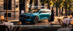 Foto del nuevo LEPAS L8 y el texto: Nuevo concesionario LEPAS en Huesca y Monzón